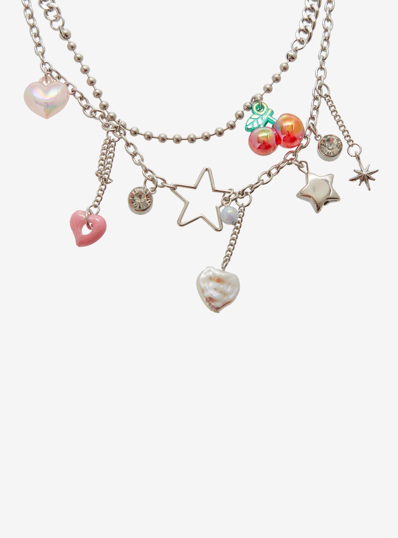 Sweet Society Cherry Heart Star Layered Necklace, , alternate