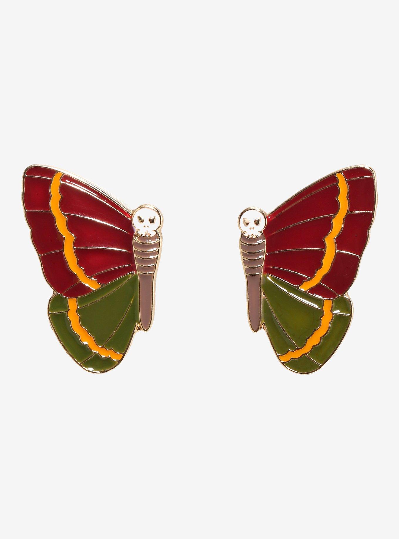 Thorn & Fable Death Moth Stud Earrings, , alternate