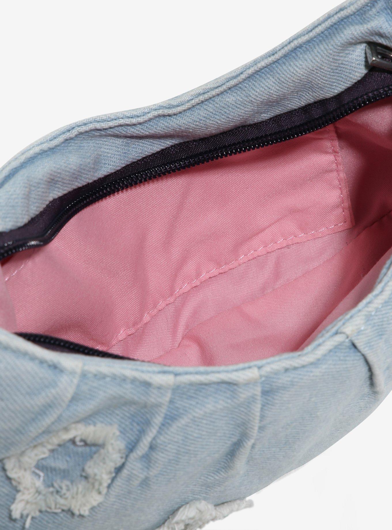 Pink Star Denim Shoulder Bag, , alternate
