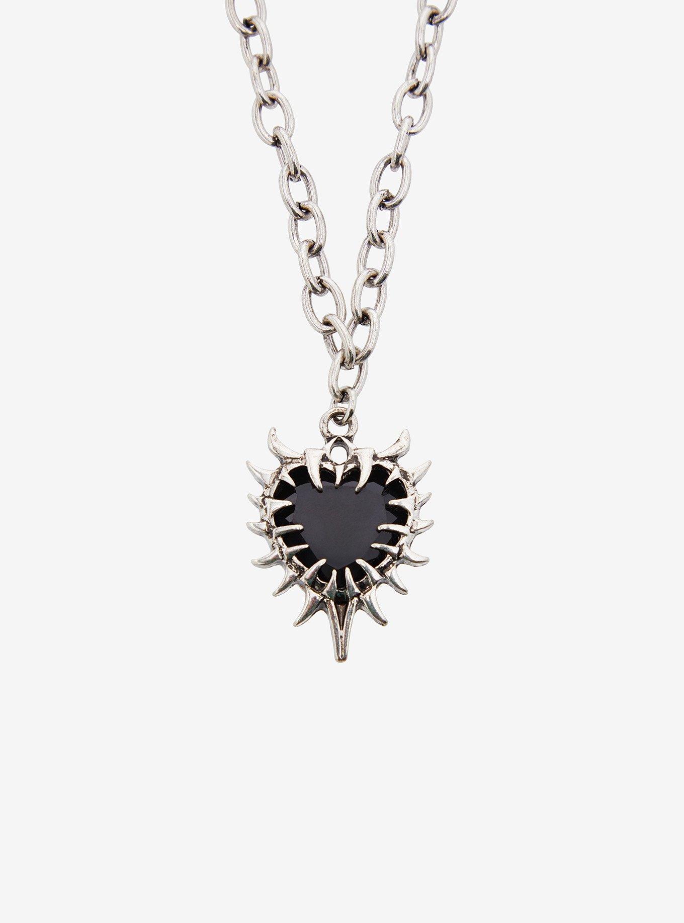 Social Collision Spike Heart Necklace, , alternate