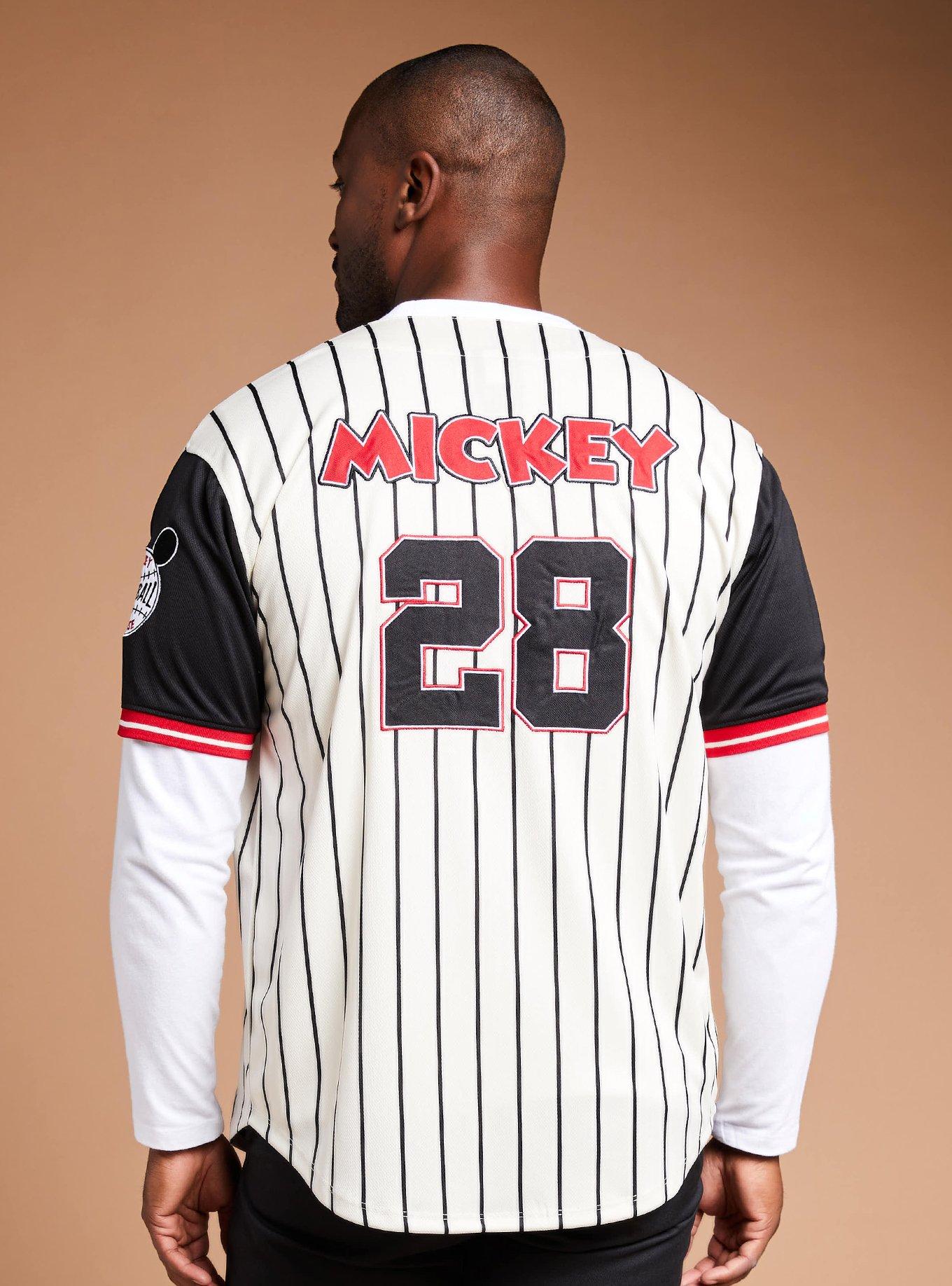 Disney Mickey Mouse Striped Baseball Jersey - BoxLunch Exclusive, STRIPE -BLACK, alternate