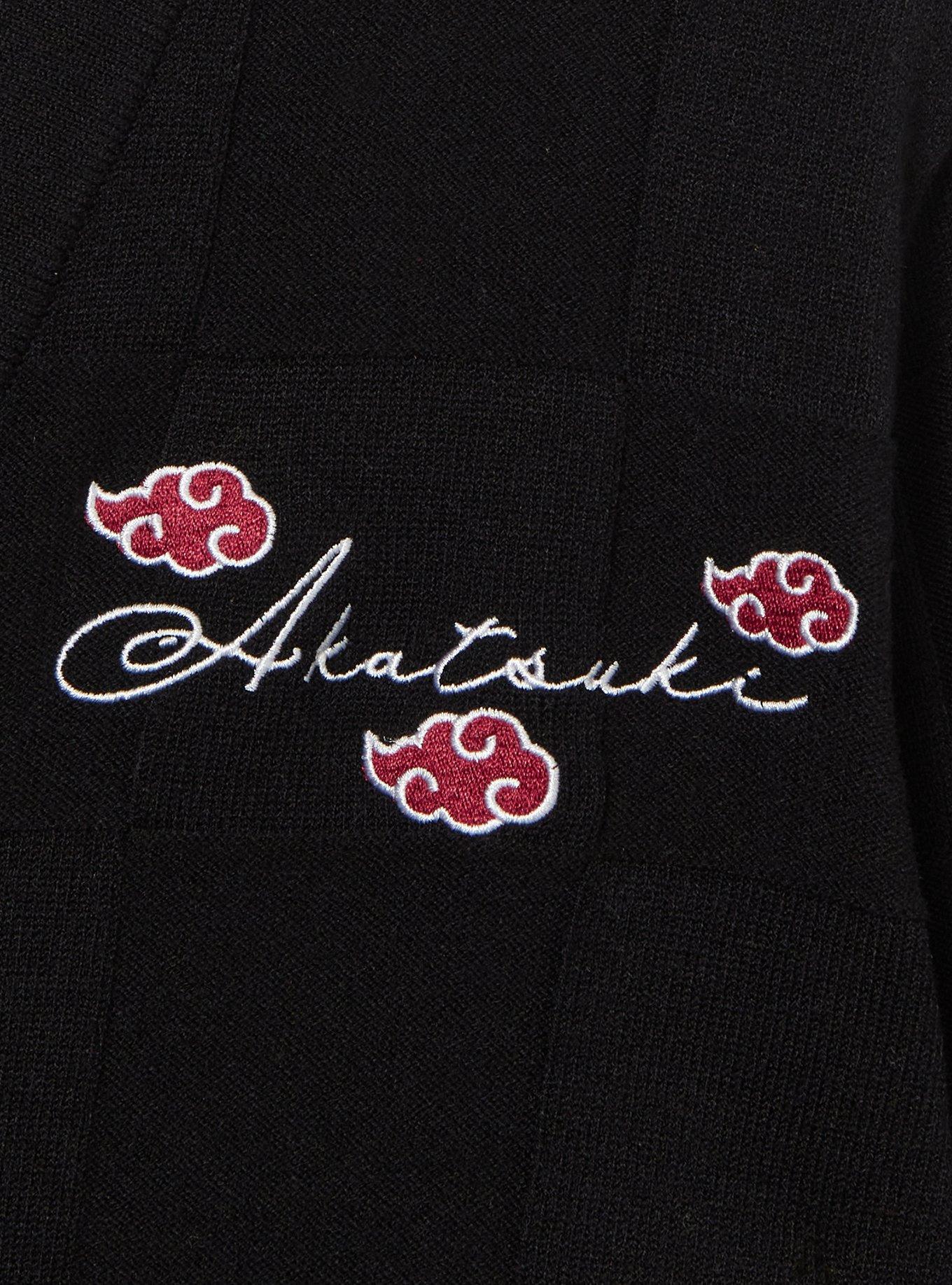 Naruto Shippuden Akatsuki Cloud Checkered Cardigan — BoxLunch Exclusive, BLACK  CHARCOAL, alternate