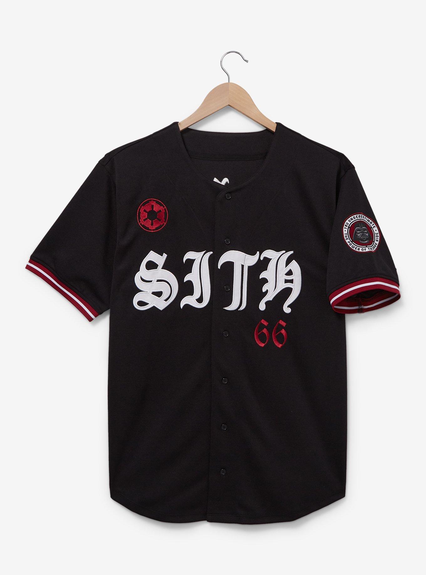 Star Wars Sith Gothic Style Baseball Jersey — BoxLunch Exclusive, BLACK, alternate