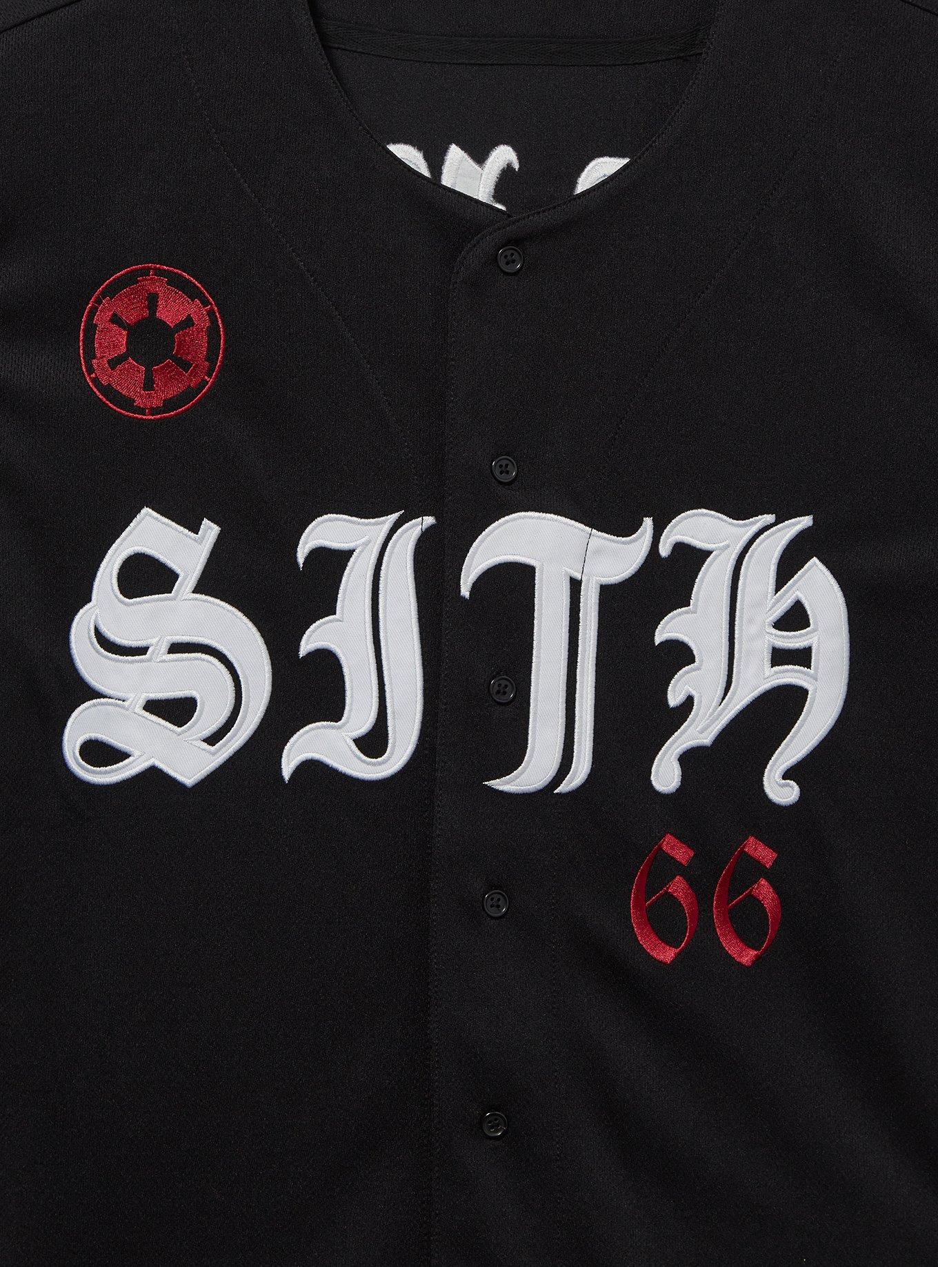 Star Wars Sith Gothic Style Baseball Jersey — BoxLunch Exclusive, BLACK, alternate