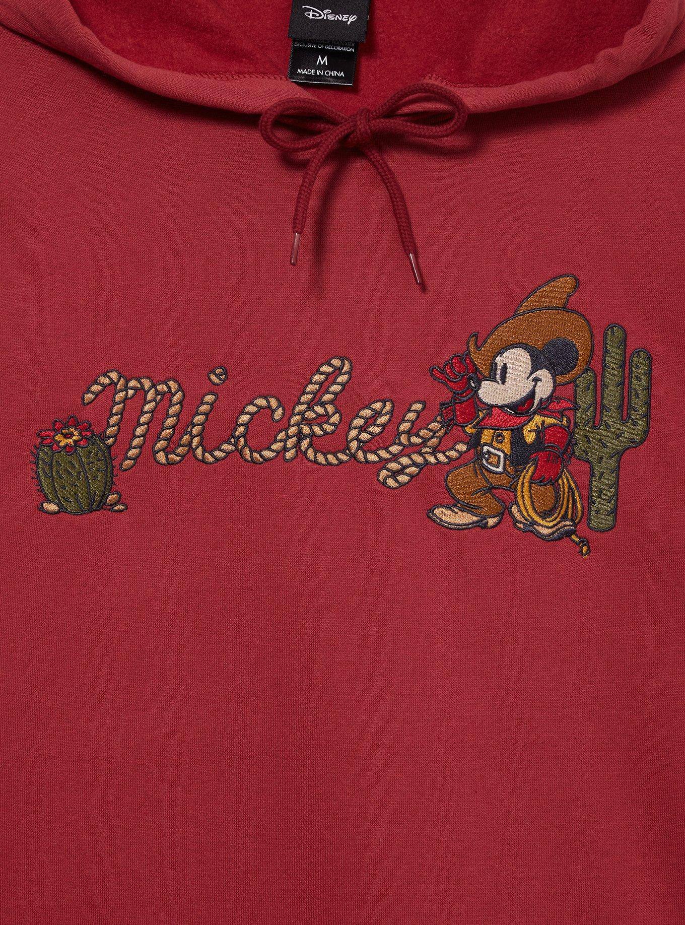 Disney Mickey Mouse Western Icons Hoodie - BoxLunch Exclusive, BURGUNDY, alternate