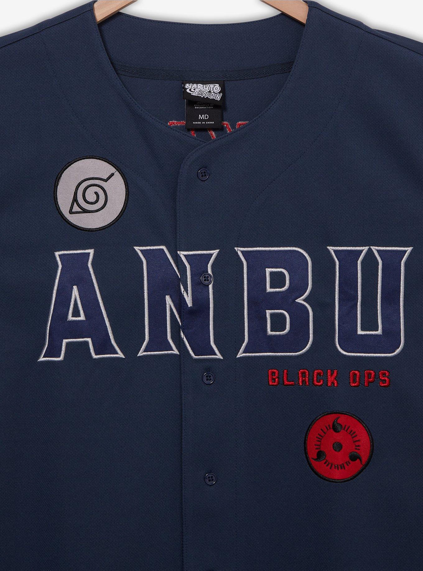 Naruto Shippuden Kakashi Hatake Anbu Black Ops Baseball Jersey — BoxLunch Exclusive, BLUE  NAVY, alternate