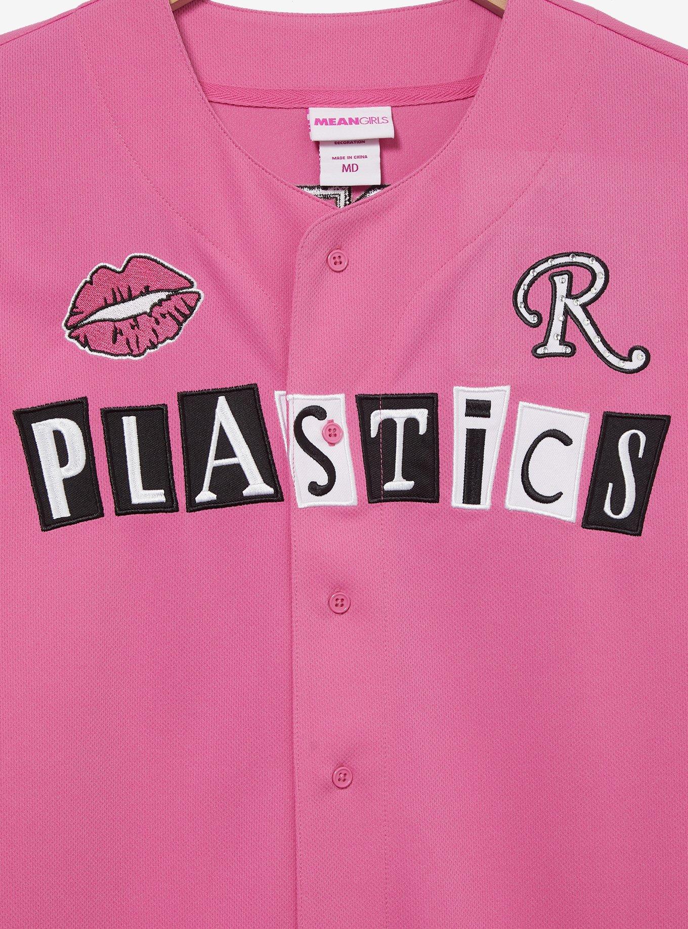 Mean Girls Regina George The Plastics Baseball Jersey — BoxLunch Exclusive, PINK  BLACK, alternate