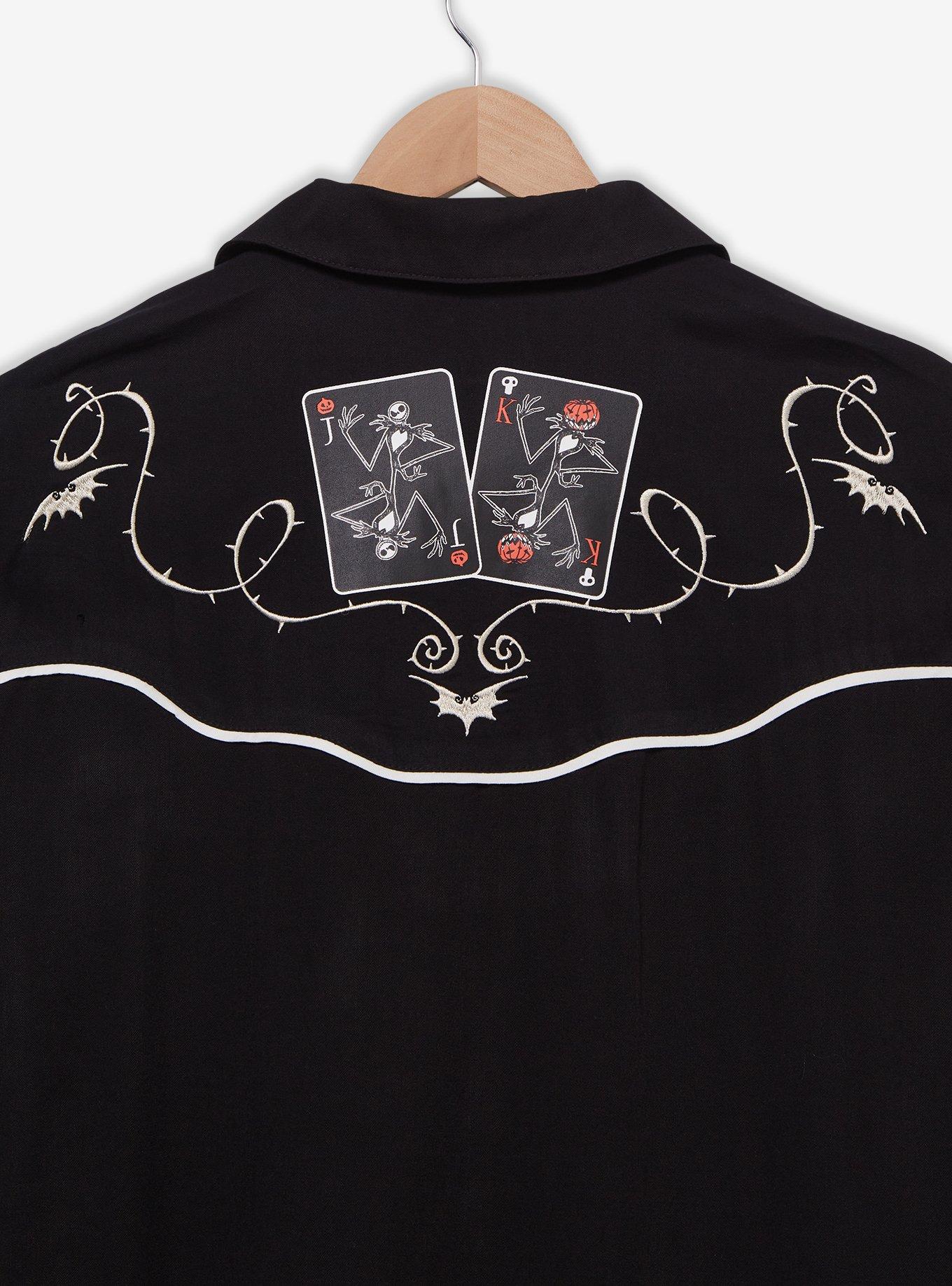 Our Universe Disney The Nightmare Before Christmas Jack Skellington Western Playing Cards Button-Up - BoxLunch Exclusive, BLACK, alternate