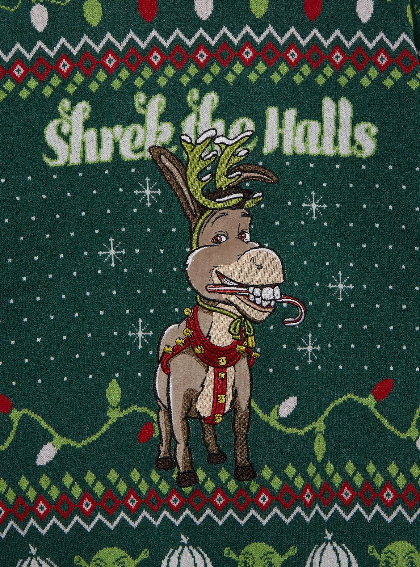 DreamWorks Shrek Donkey Holiday Sweater - BoxLunch Exclusive, GREEN, alternate