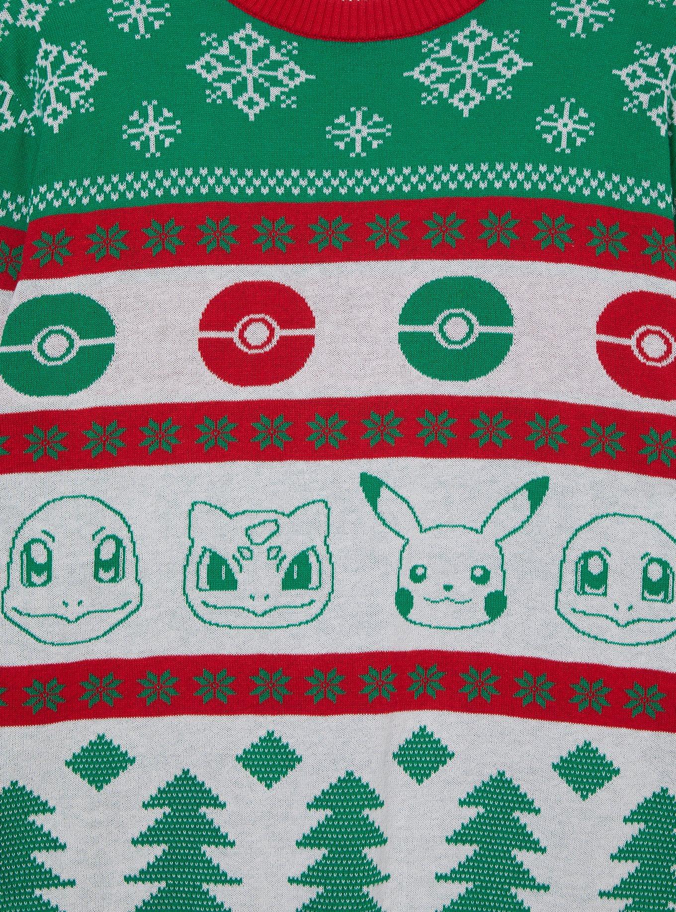 Pokémon Starter Pokémon Holiday Sweater - BoxLunch Exclusive, , hi-res