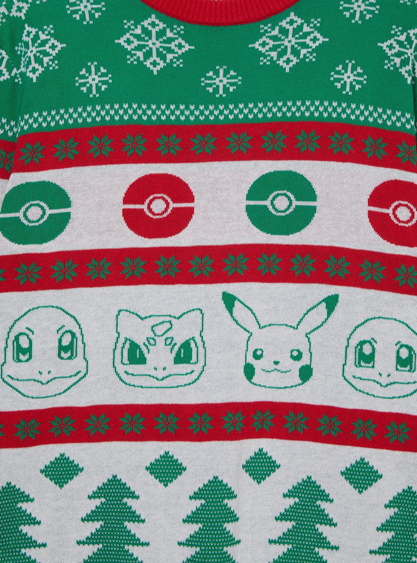 Pokémon Starter Pokémon Holiday Sweater, RED, alternate