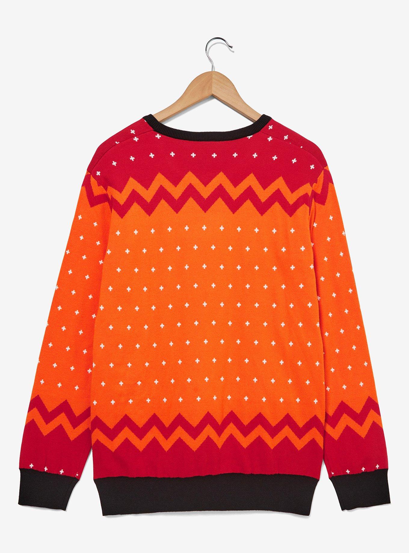 Chainsaw Man Denji Holiday Sweater &mdash; BoxLunch Exclusive, ORANGE, alternate