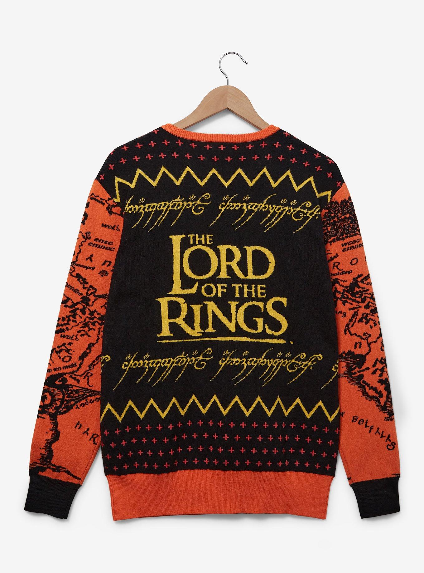 The Lord of the Rings Eye of Sauron Patterned Holiday Sweater - BoxLunch Exclusive, ORANGE, alternate