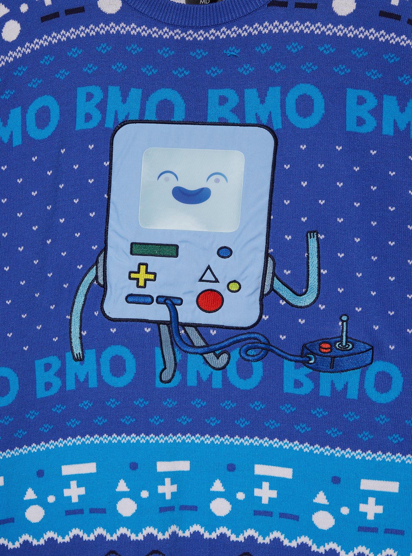 Adventure Time BMO Lenticular Holiday Sweater - BoxLunch Exclusive, BLUE, alternate