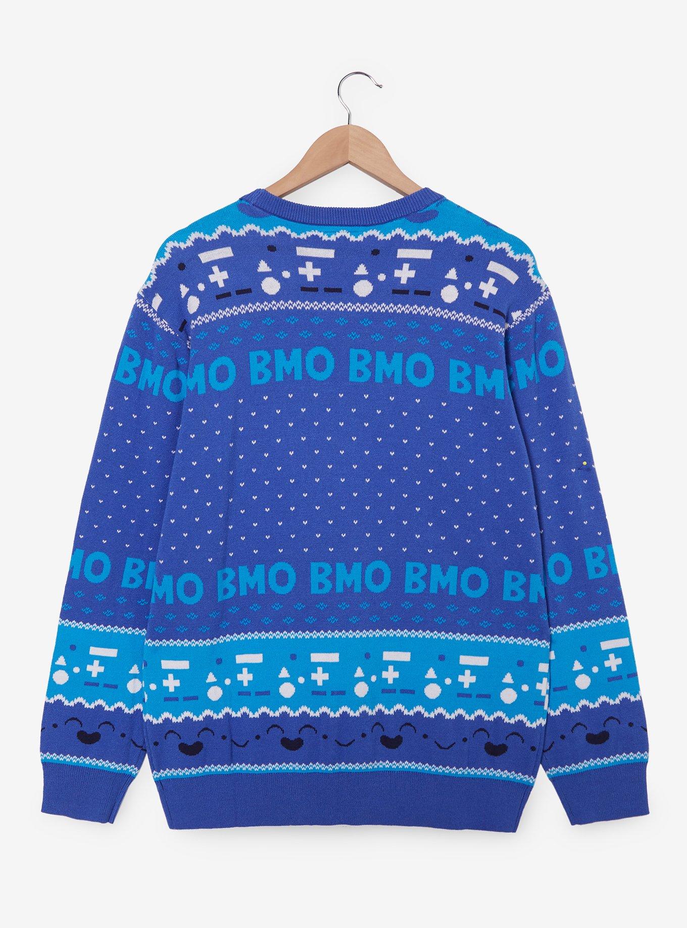 Adventure Time BMO Lenticular Holiday Sweater - BoxLunch Exclusive, BLUE, alternate