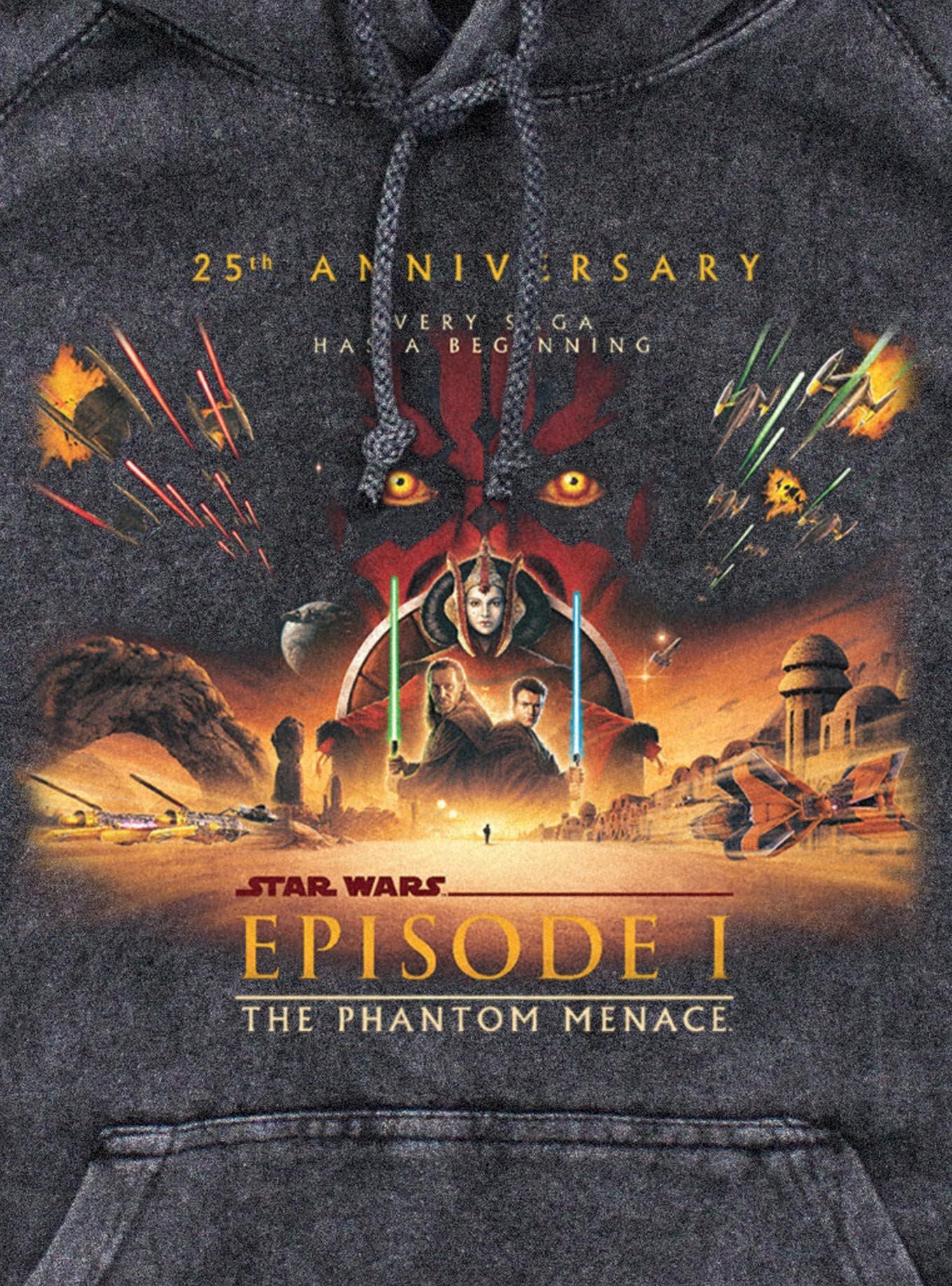 Star Wars Episode I: The Phantom Menace Wide 25th Anniversary Poster Mineral Wash Hoodie, , hi-res