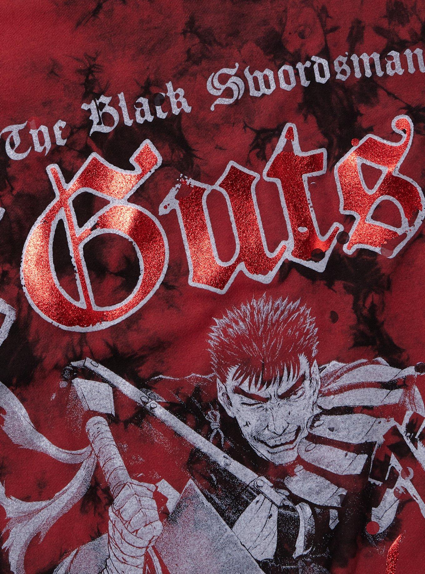 Berserk Guts Metallic Red Tie-Dye T-Shirt, BLACK, alternate