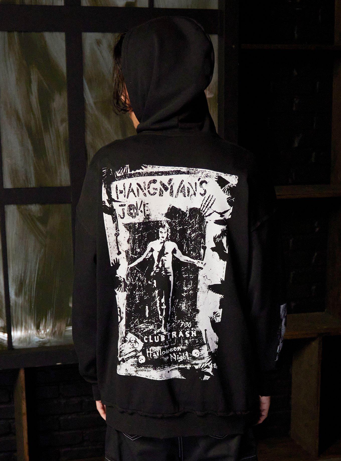 The Crow Patchwork Oversized Hoodie, BLACK, alternate