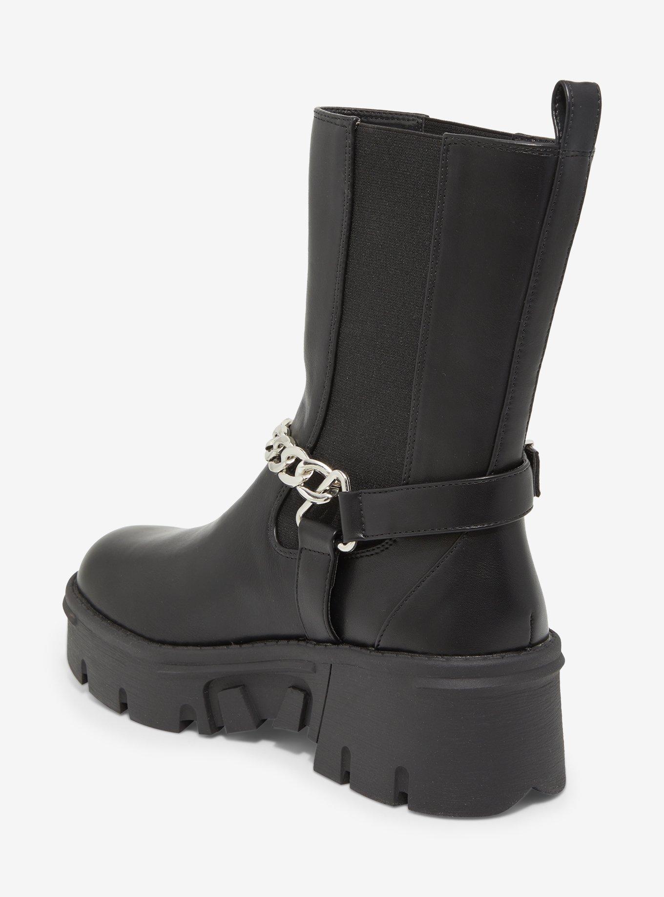 Raid London Greta Chain Buckle Platform Boots