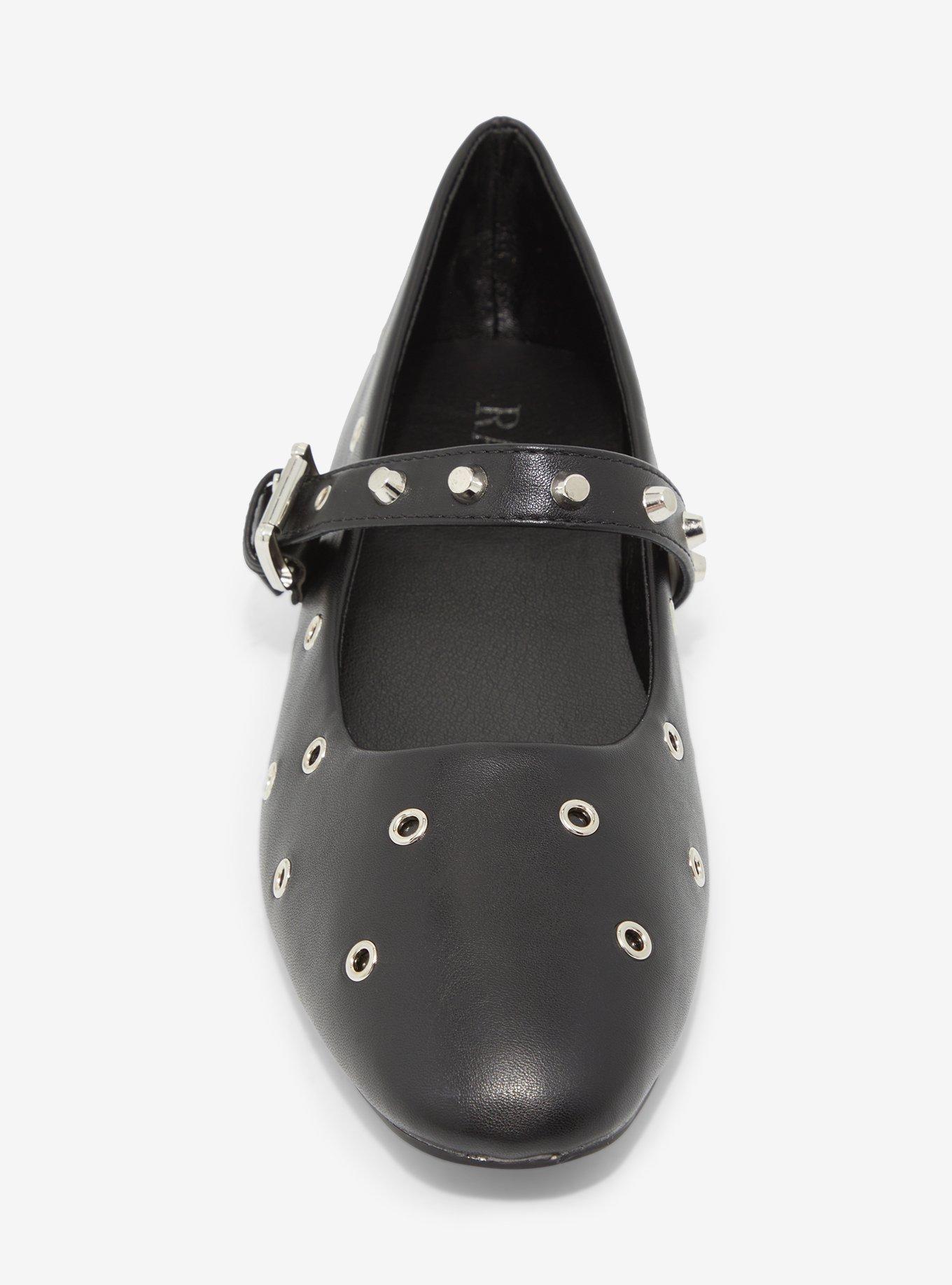 Raid London Black Grommet Stud Mary Jane Flats, MULTI, alternate