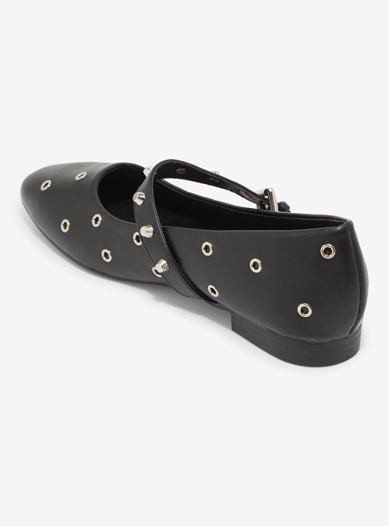 Raid London Black Grommet Stud Mary Jane Flats, MULTI, alternate