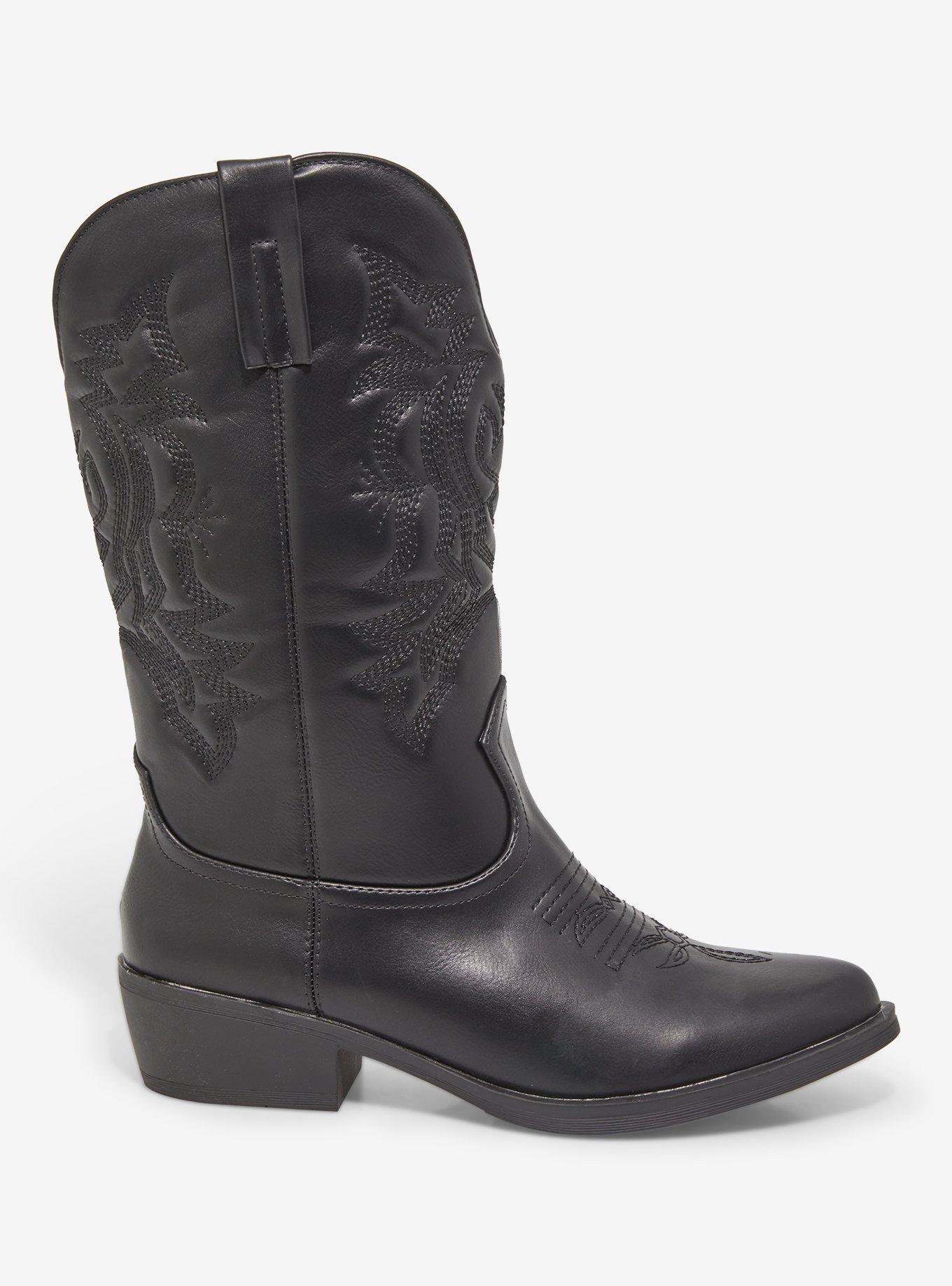 Yoki Black Cowboy Boots