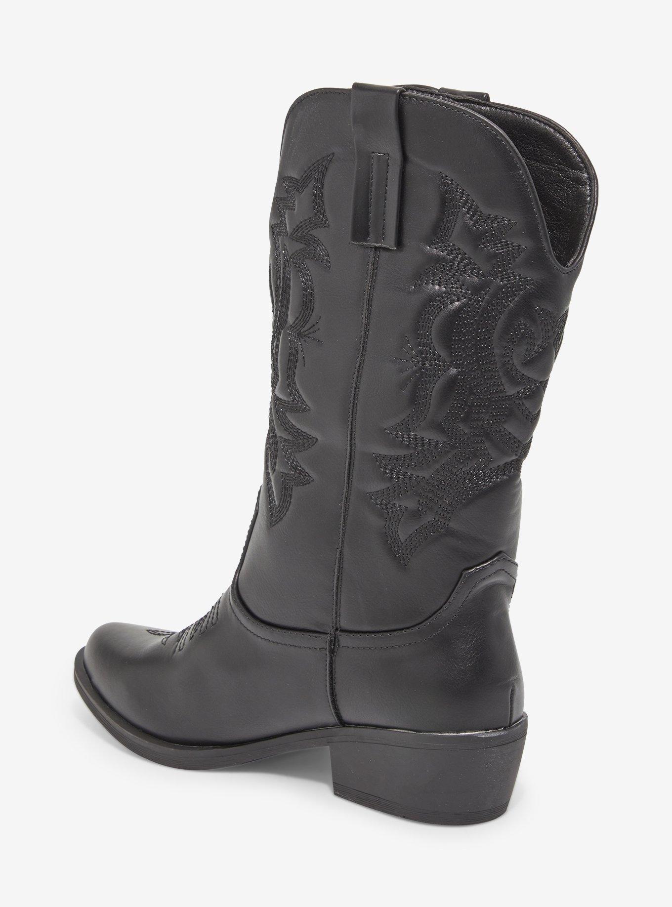 Yoki Black Cowboy Boots