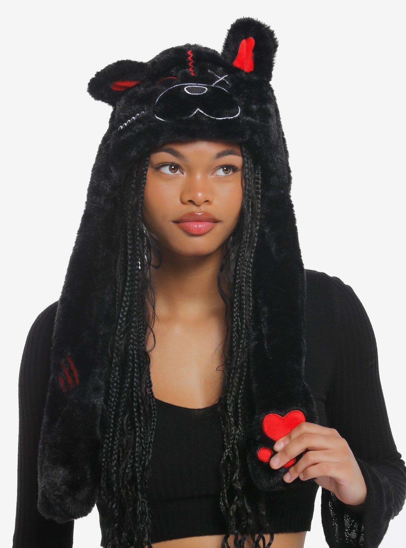 Horror Bear Tassel Beanie With Moveable Ears, , alternate