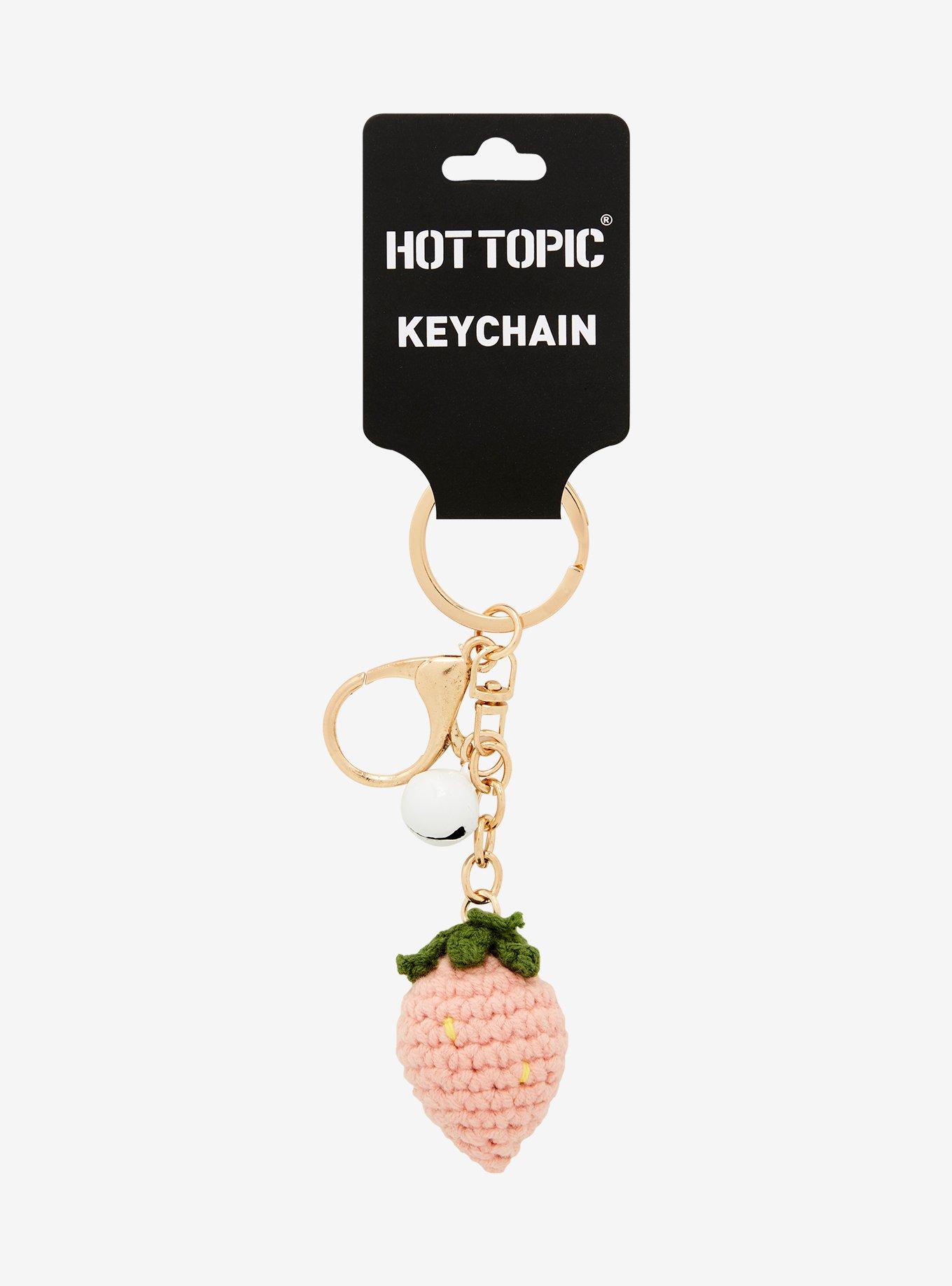 Crochet Strawberry Plush Key Chain, , alternate
