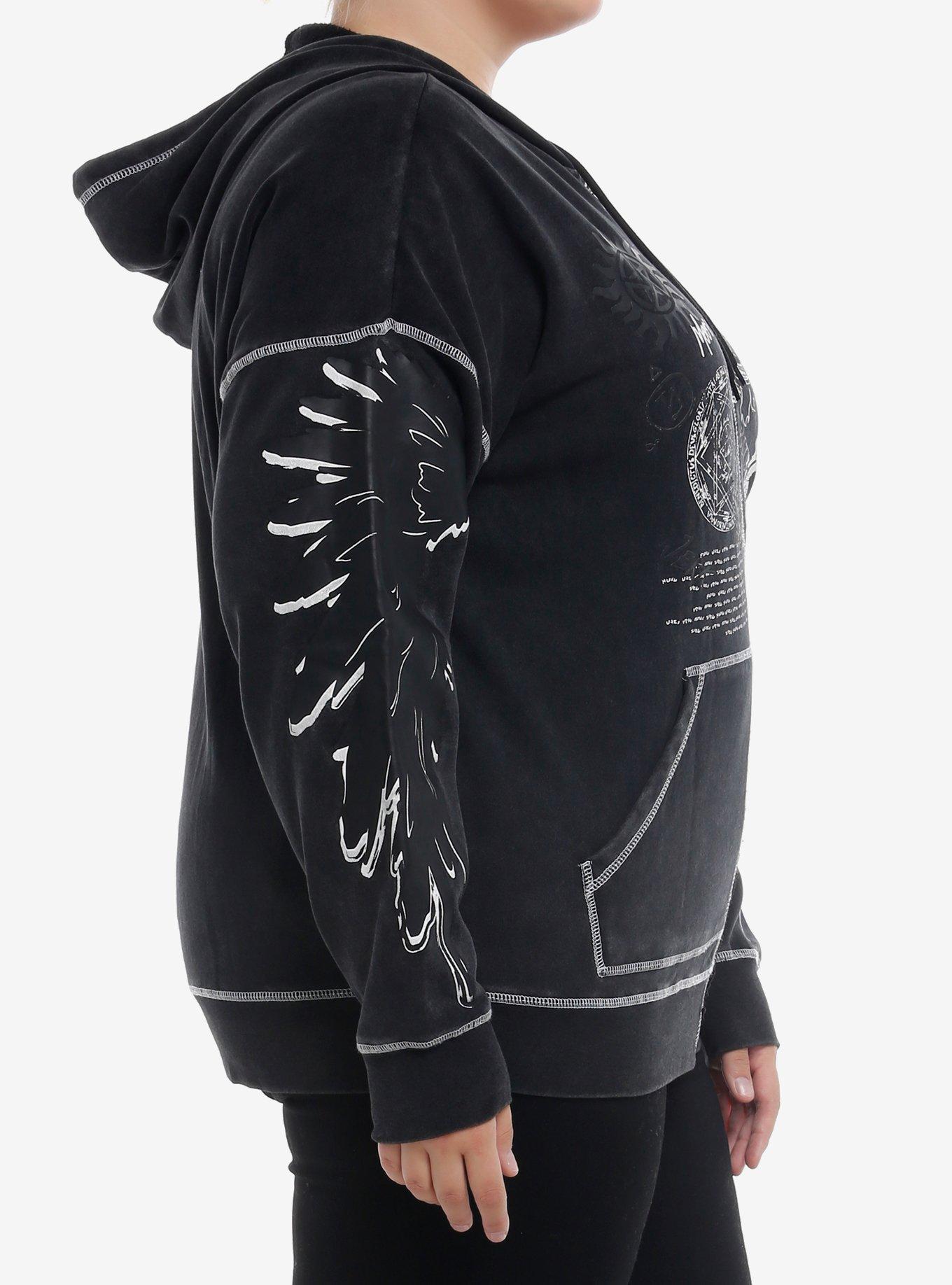 Supernatural Symbols & Wings Girls Oversized Hoodie, , alternate