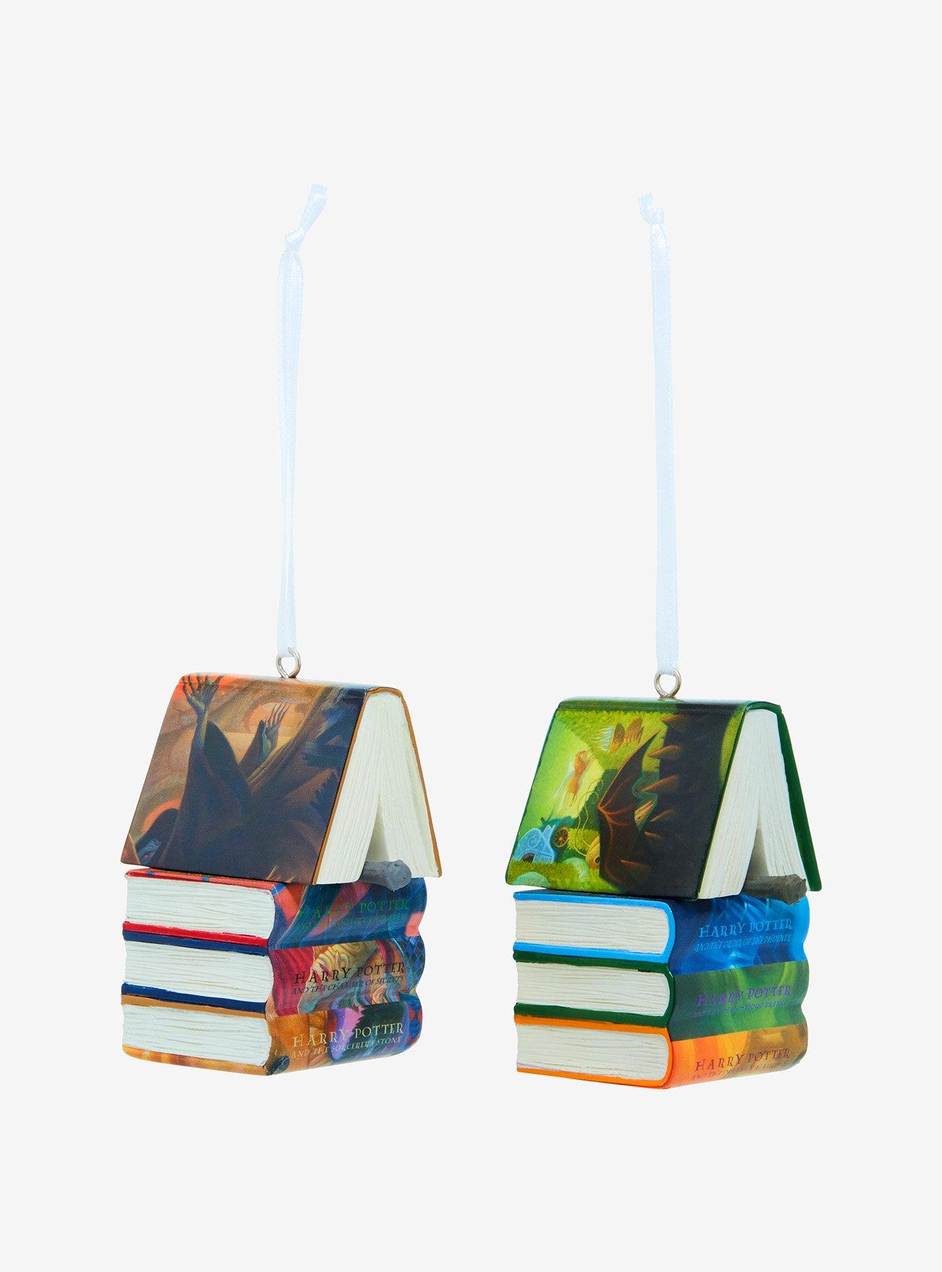 Hallmark Harry Potter Stacked Books With Wand Ornament Set, , alternate