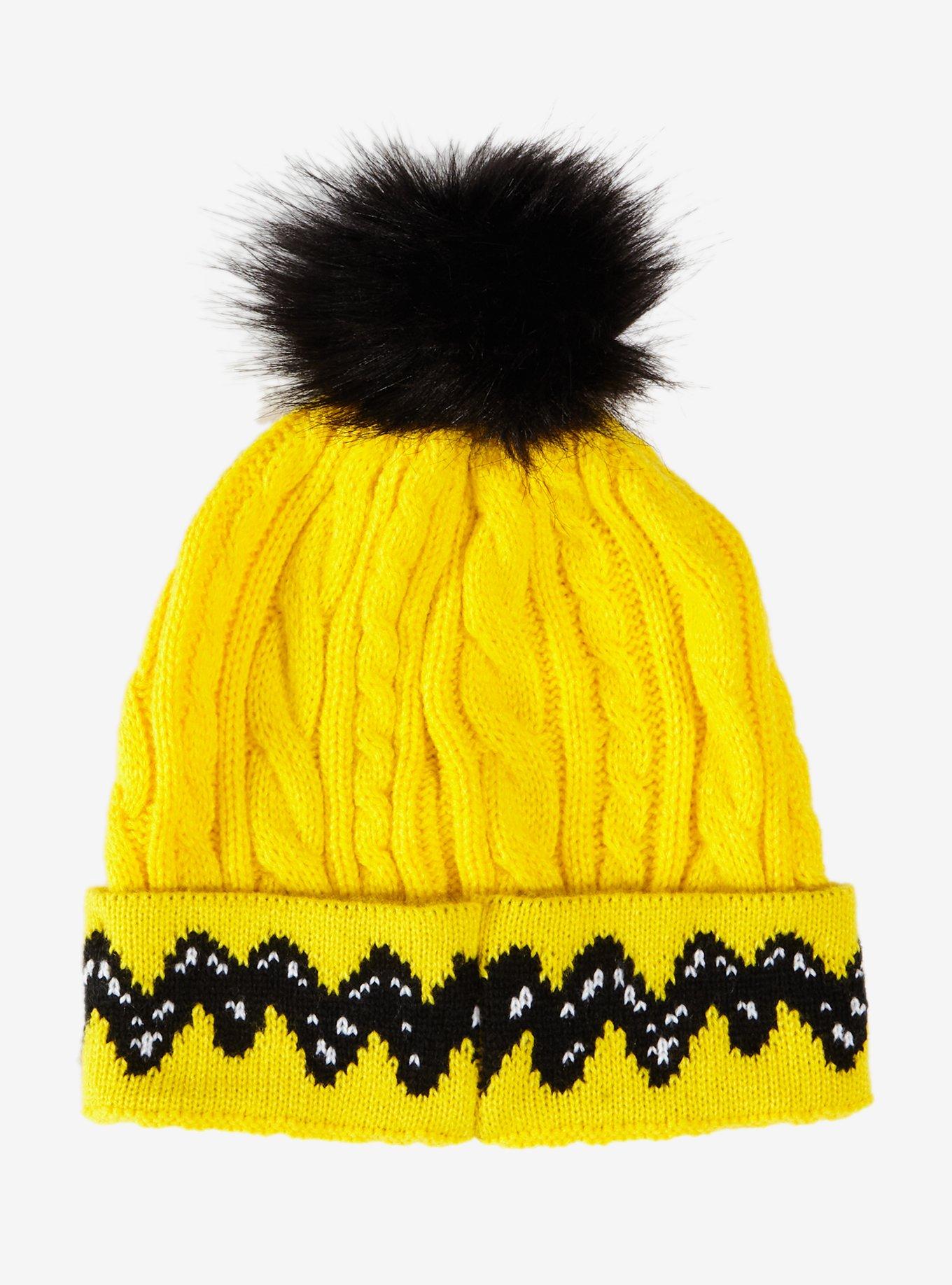 Peanuts Charlie Brown Stripe Pom Beanie, , alternate