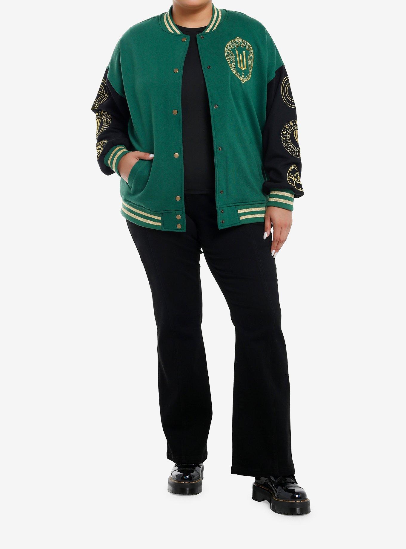 Wicked Emerald City Oversized Varsity Jacket Plus Size, MULTI, alternate