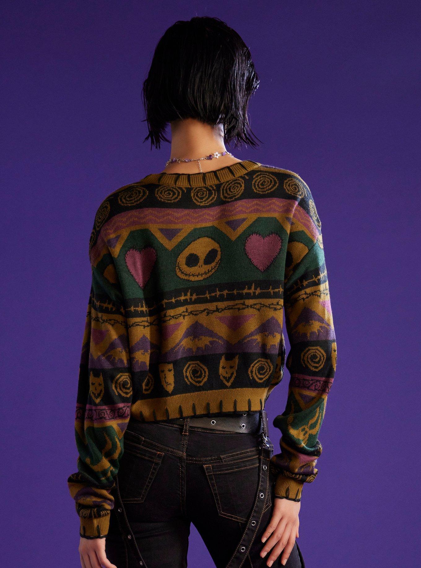 Her Universe The Nightmare Before Christmas Fair Isle Crop Sweater, MULTI, alternate