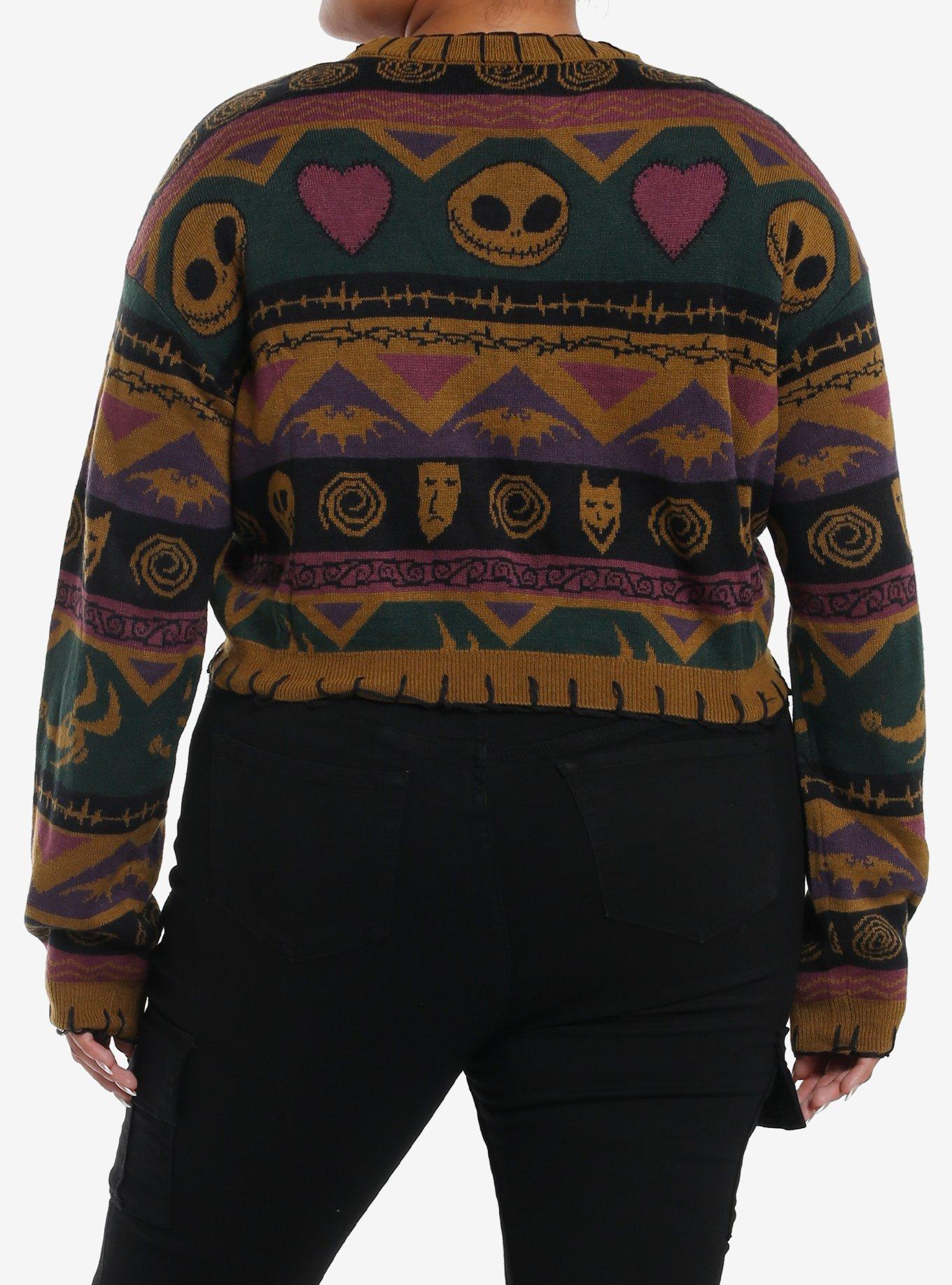 Her Universe The Nightmare Before Christmas Fair Isle Crop Sweater Plus Size, MULTI, alternate