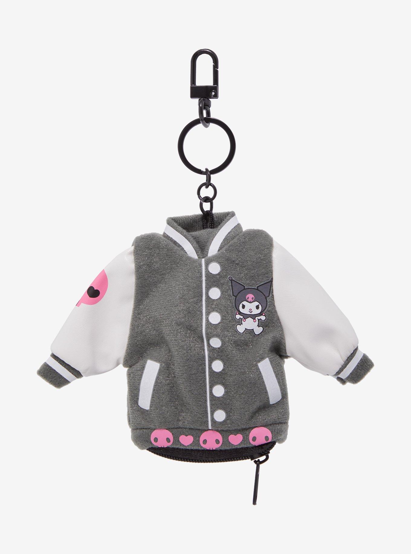 Kuromi Varsity Jacket Pouch Key Chain, , hi-res