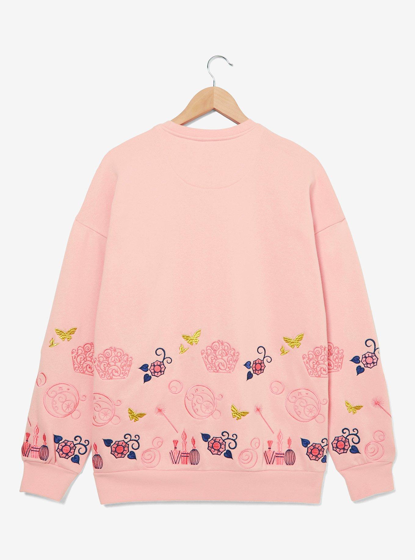 Wicked Glinda Embroidered Crewneck — BoxLunch Exclusive, PINK, alternate