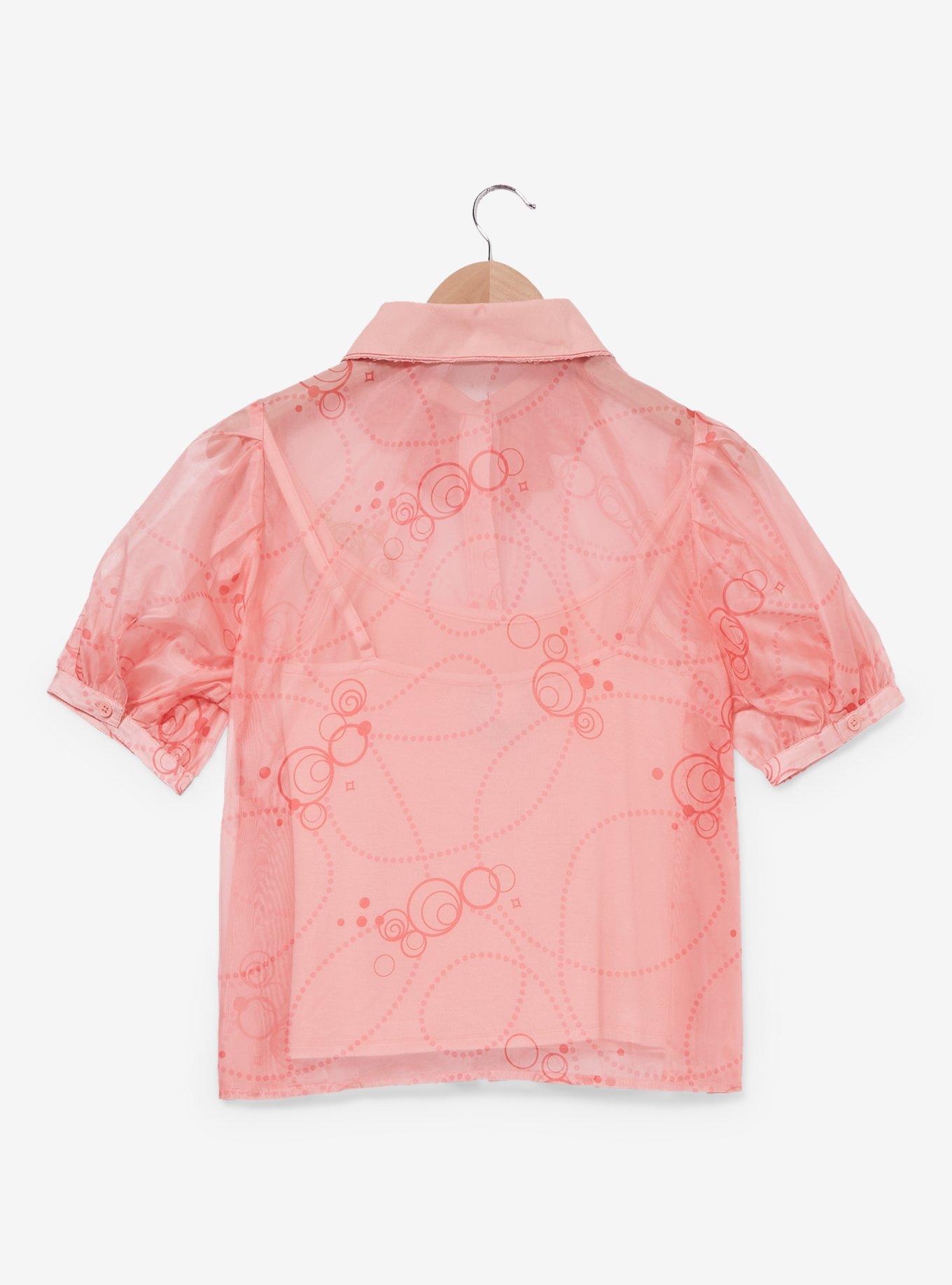 Wicked Glinda Butterfly & Bubble Sheer Button-Up - BoxLunch Exclusive, PINK, alternate