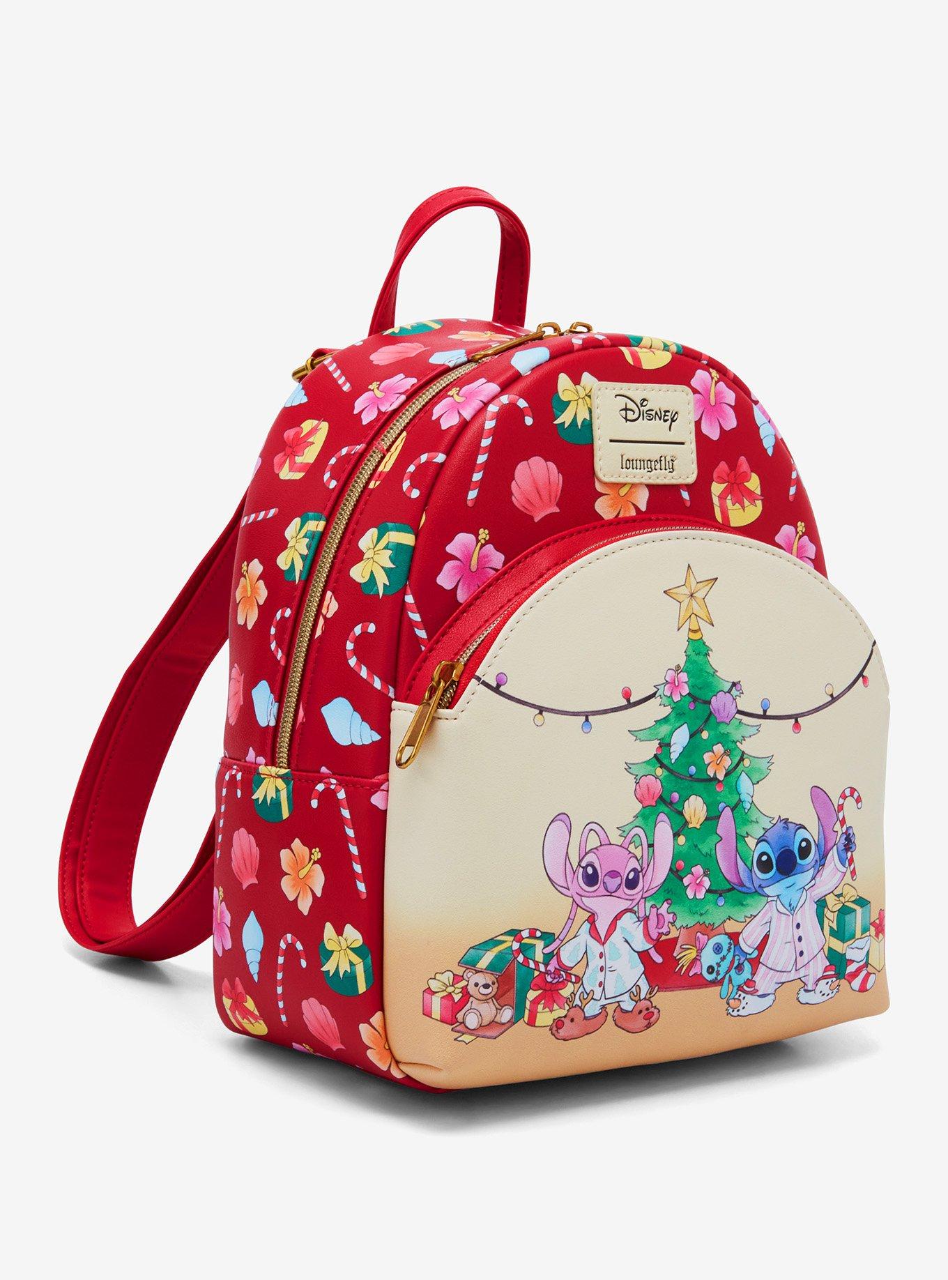 Loungefly Disney Stitch & Angel Holiday Tree Mini Backpack Hot Topic Exclusive, , hi-res