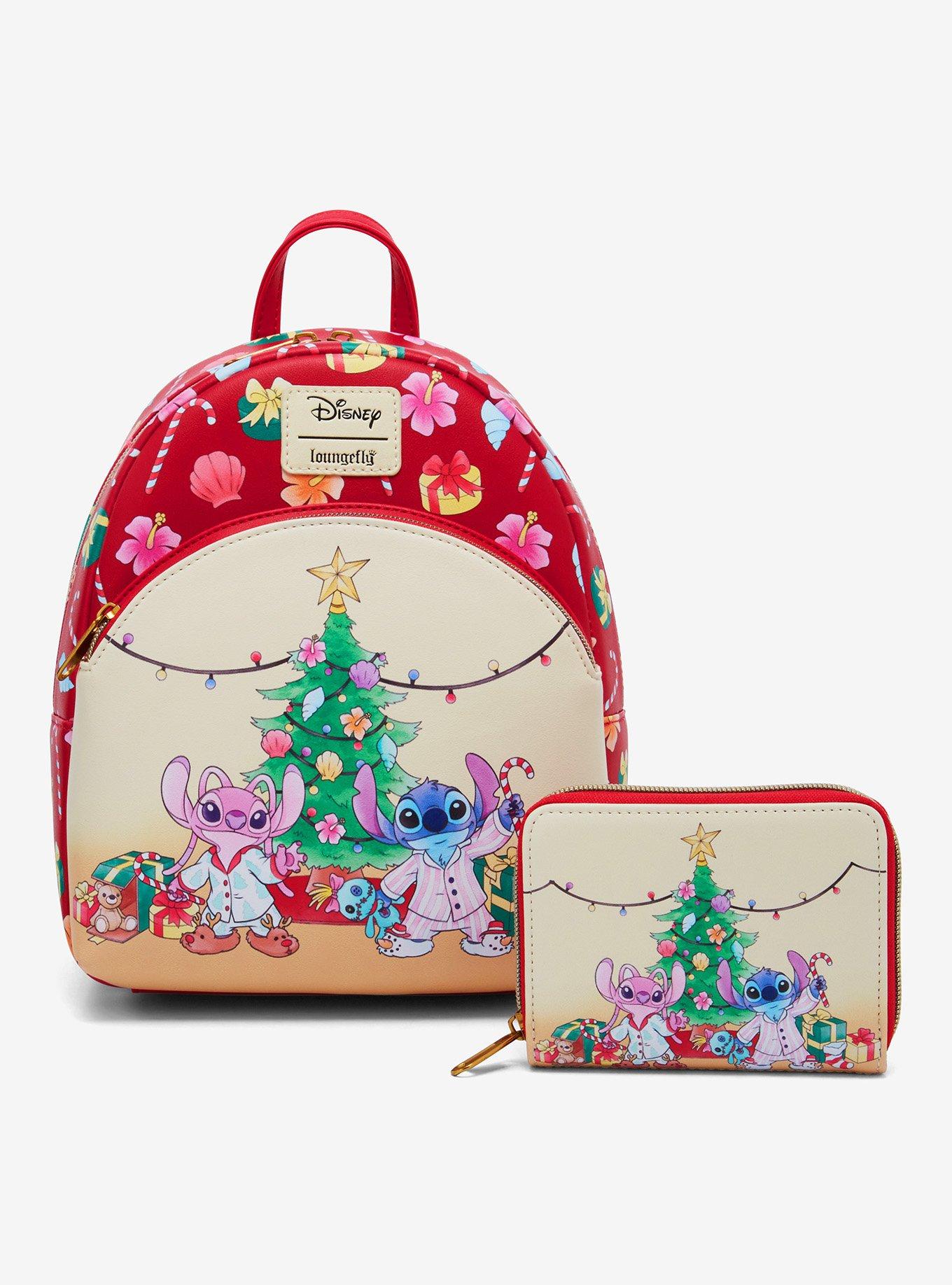 Loungefly Disney Stitch & Angel Holiday Tree Mini Backpack Hot Topic Exclusive, , alternate