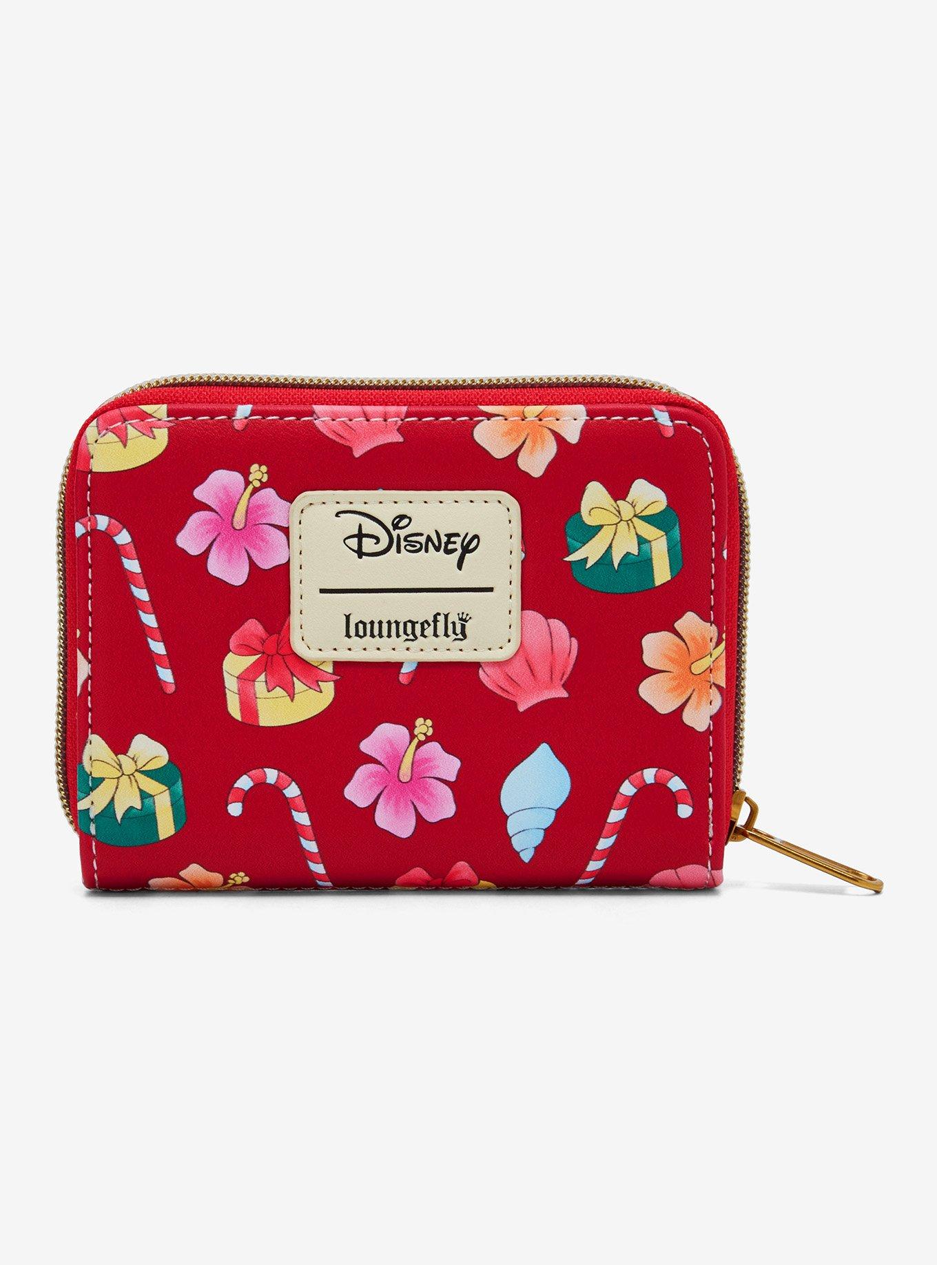 Loungefly Disney Stitch & Angel Holiday Tree Mini Zipper Wallet Hot Topic Exclusive, , alternate