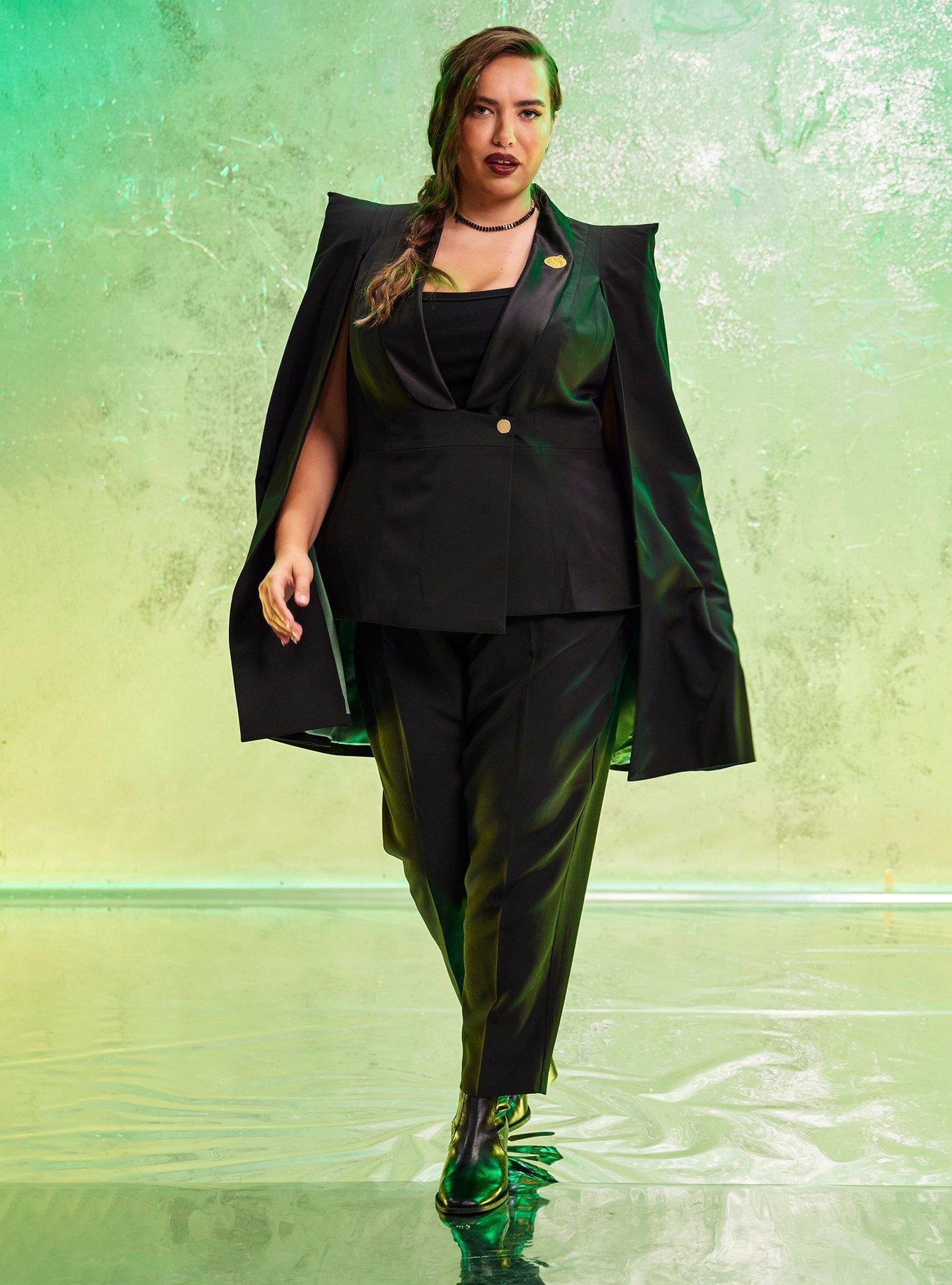 Her Universe Wicked Elphaba Cape Coat Plus Size Her Universe Exclusive, BLACK  GREEN, alternate