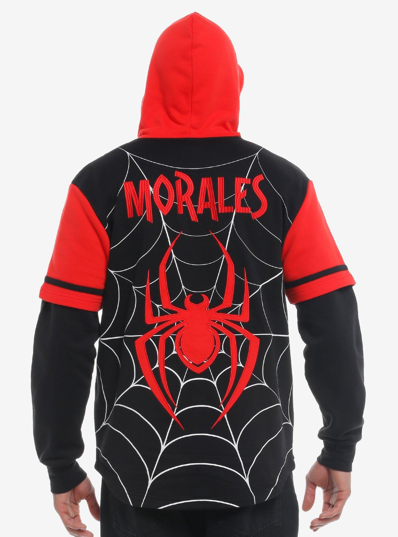 Marvel Spider-Man Miles Morales Baseball Jersey Hoodie, MULTI, alternate