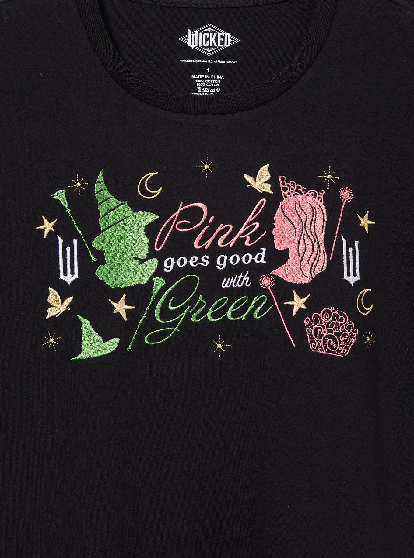 Wicked Glinda & Elphaba Icon Silhouettes Women's Plus Size T-Shirt - BoxLunch Exclusive, BLACK, alternate