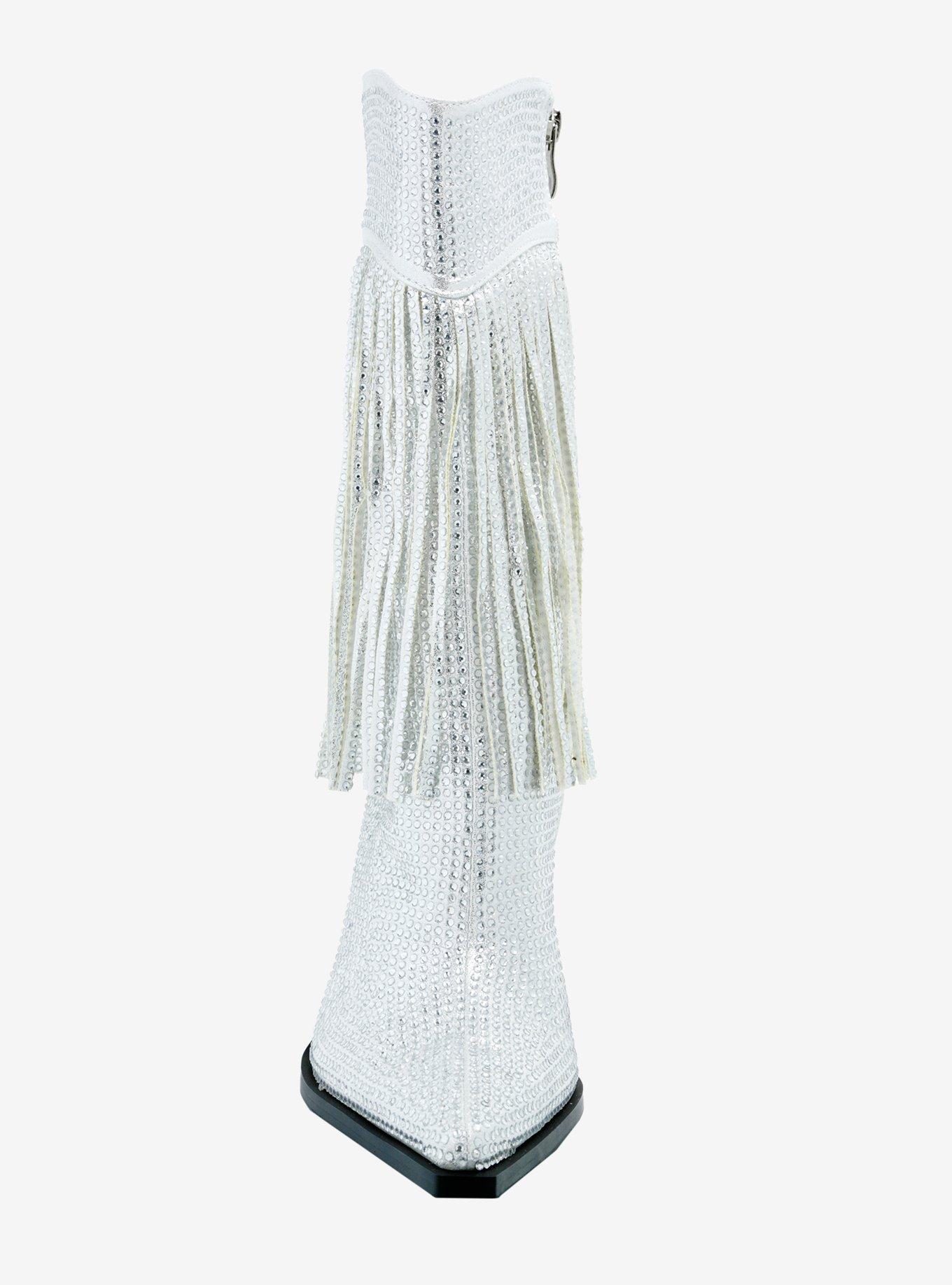 Azalea Wang Rhinestones Fringe Cowgirl Boots
