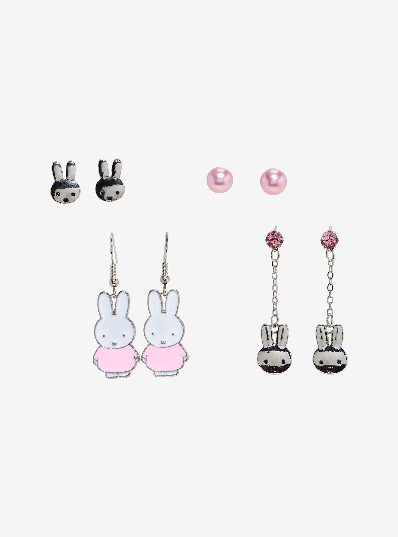 Miffy Pink Earring Set, , hi-res