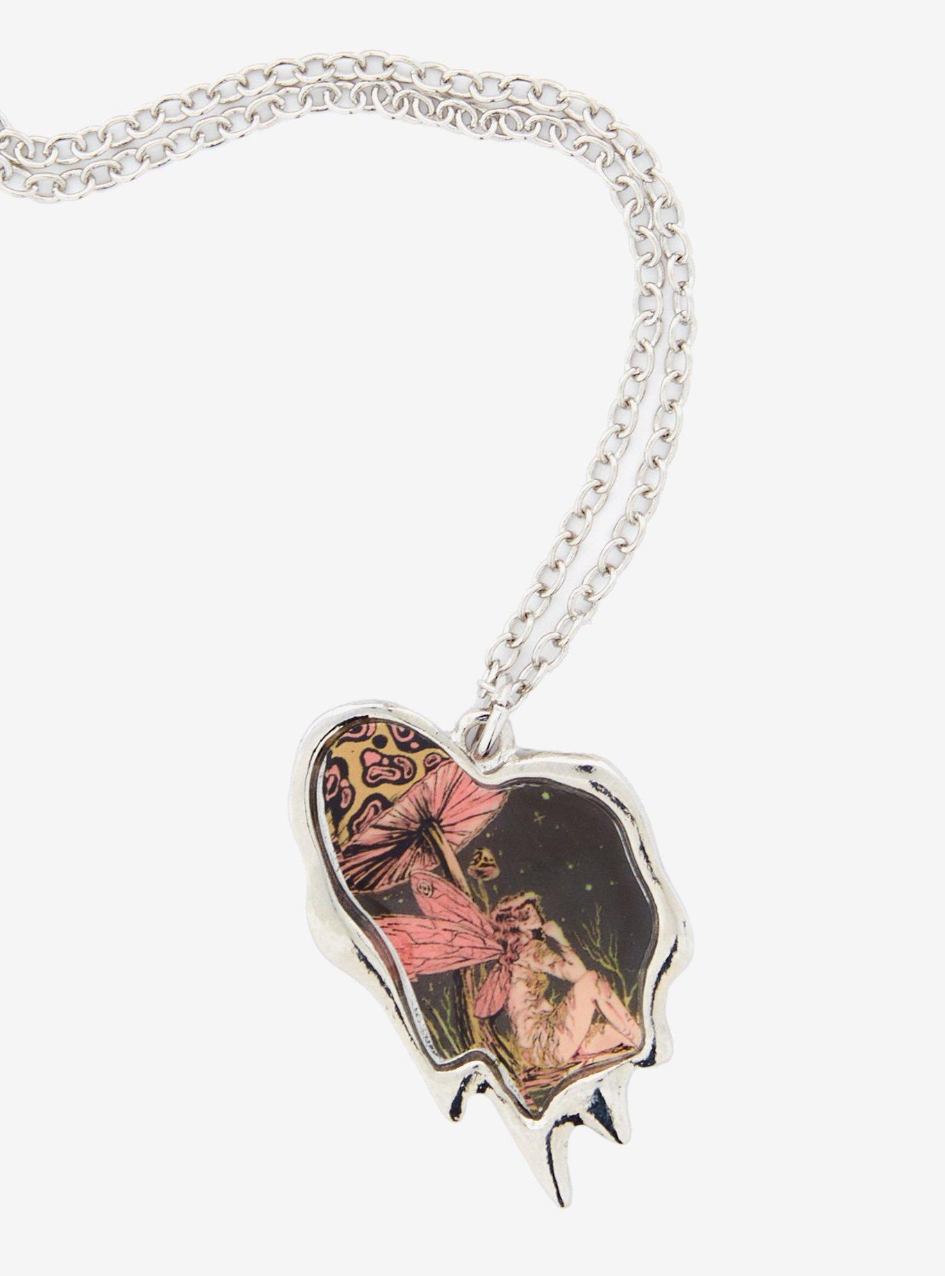 Melanie Martinez Portal Fairy Drippy Heart Necklace, , hi-res