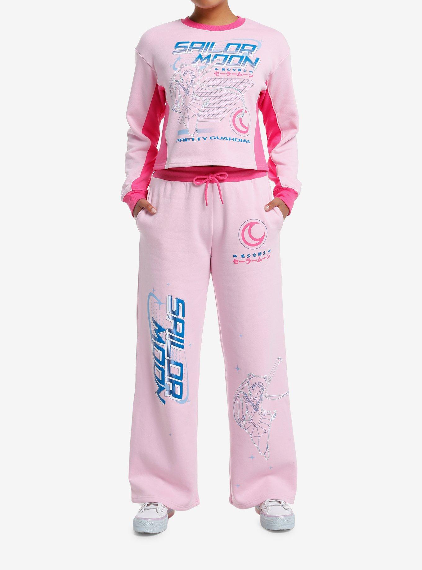 Pretty Guardian Sailor Moon Color-Block Girls Crop Sweatshirt, , hi-res