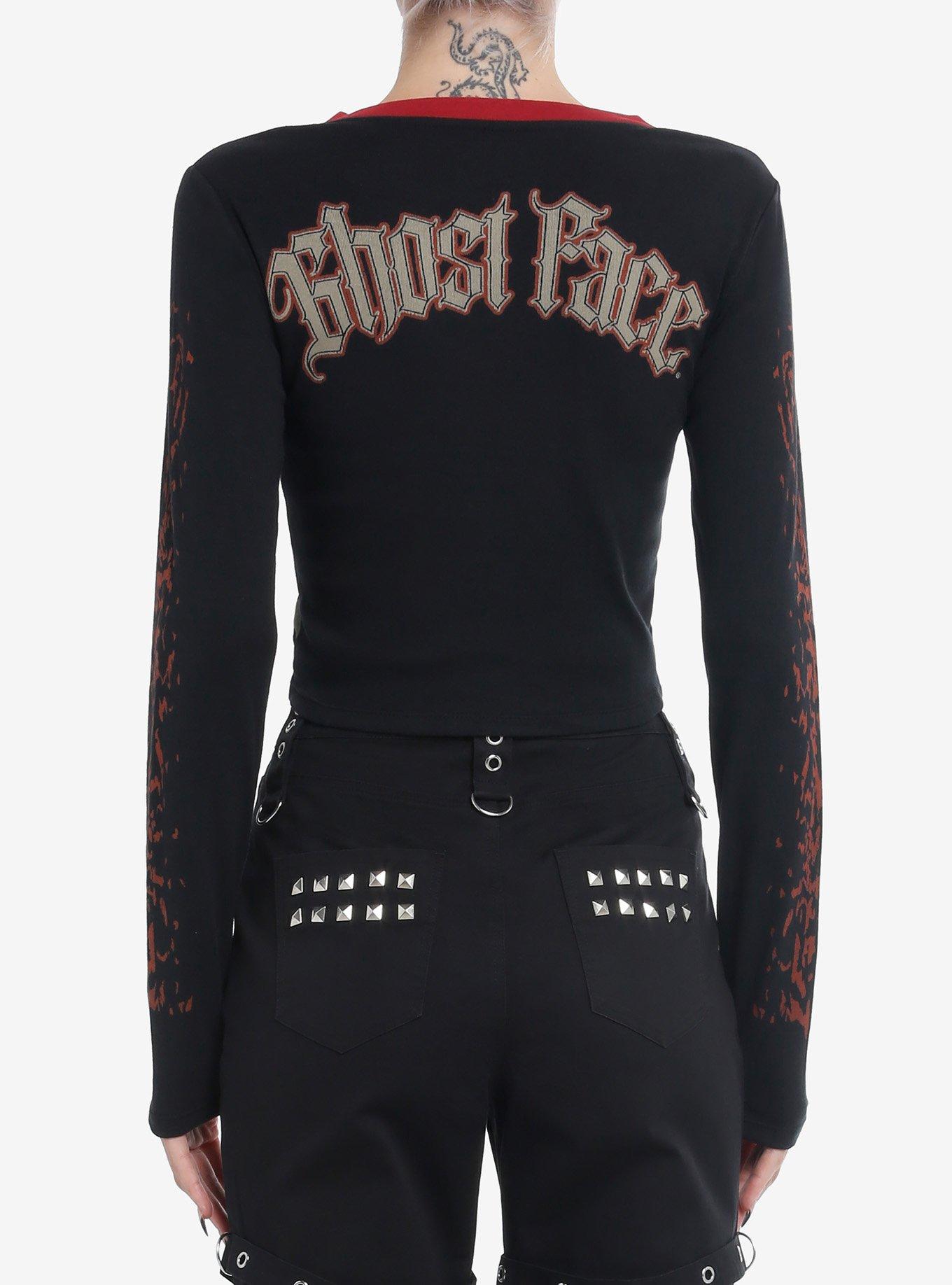 Ghost Face Girls Crop Long-Sleeve Top