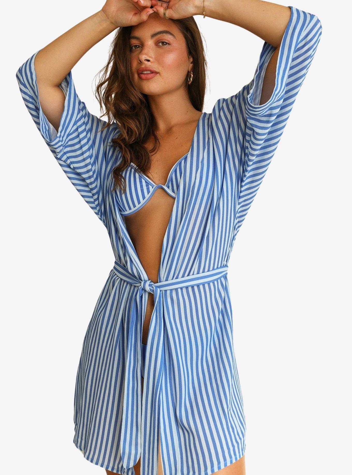 Dippin' Daisy's Marilyn Swim Cover-Up Robe Nantucket, BLUE STRIPE, alternate